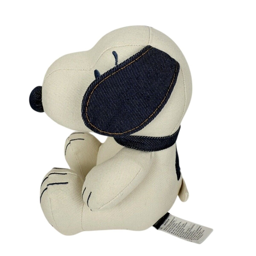 American‎ Eagle Snoopy Plush Dog Toy Denim Accents w/ Drawstring Bag NWT - Picture 5 of 8